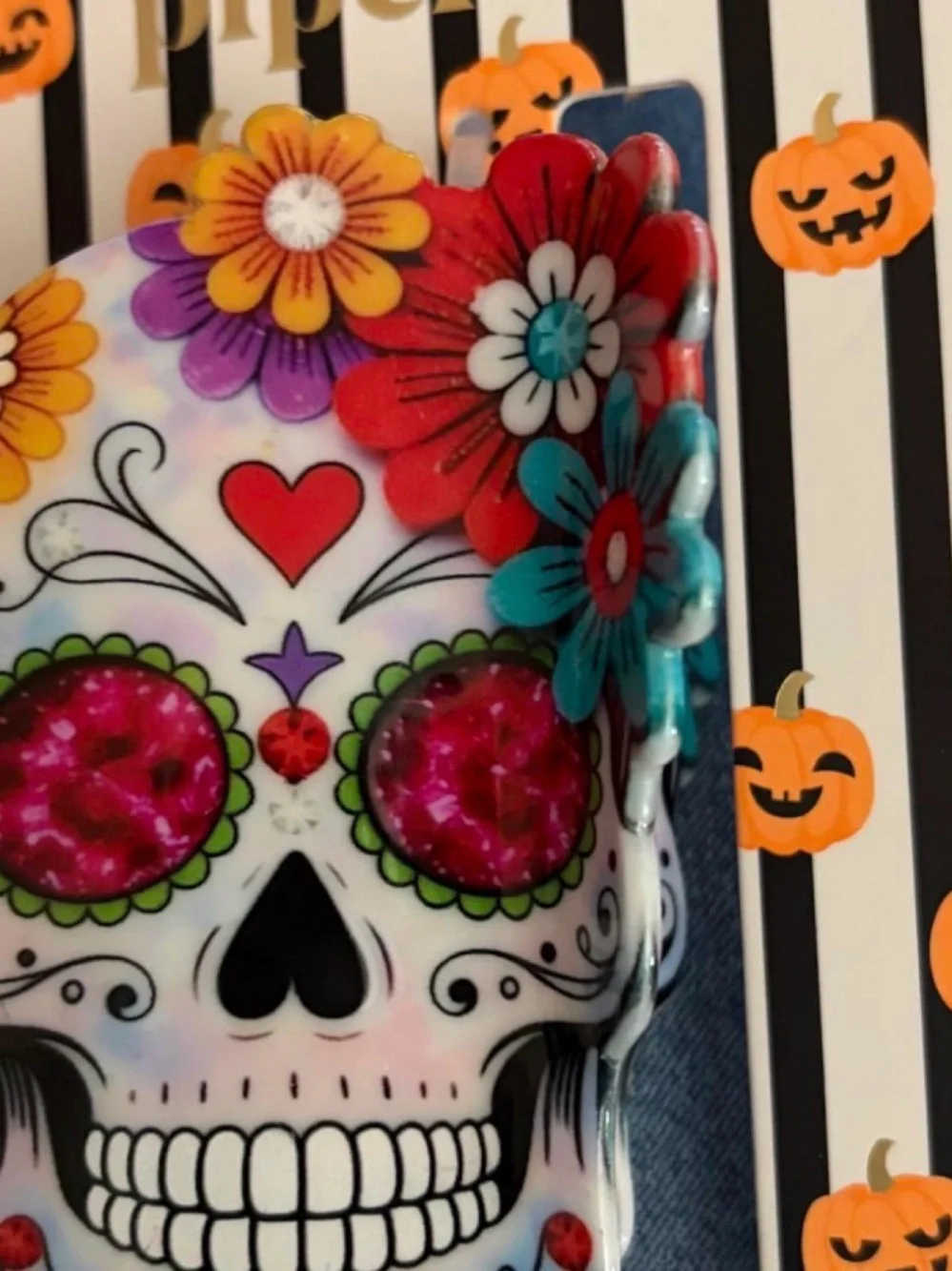 Piper K Black Skull Scarf and Sugar Skull Hair Claw